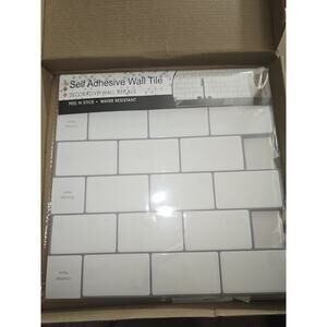 Wall Panel Peel And Stick Kitchen Bathroom Tiles 10x10 Sheets 12 Pack White